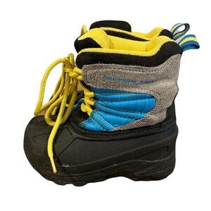 Toddler Unisex Backside 180 Snow Boots Yellow Drawstring Insulated Size 5 Winter